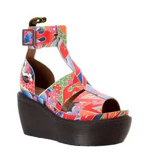 Rare Vintage Dr. Martens Bessie Psychedelic Tattoo Koi Wedge Platform Sandals 11 thumbnail 1