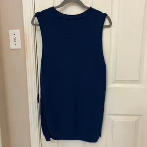 NENONA Brand 2 piece Short and Sleeveless Tunic Top Sweater Set in Navy thumbnail 8
