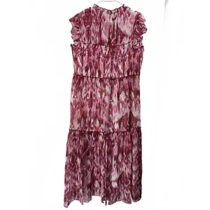 Julia Jordan Ikat Print Tiered Midi Dress Pink Size 14 NWT thumbnail 5