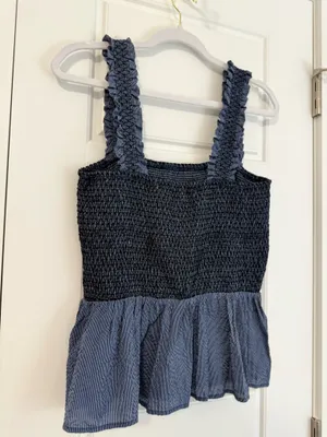 DO+BE Blue Top Tank Smocked  thumbnail 2