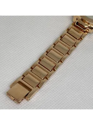 Rose gold tone women’s watch 29mm quartz analog floating crystals 7” running thumbnail 5