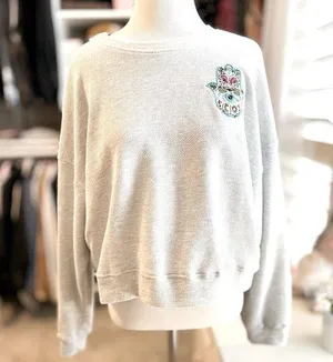 Gray Zen Patch Top small thumbnail 1
