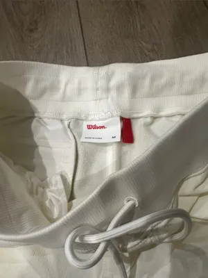 Wilson textured white cream joggers with zippers‎ on ankle size medium thumbnail 4