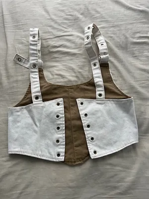 Carhartt Cream Denim Corset Tank with Adjustable Straps thumbnail 5