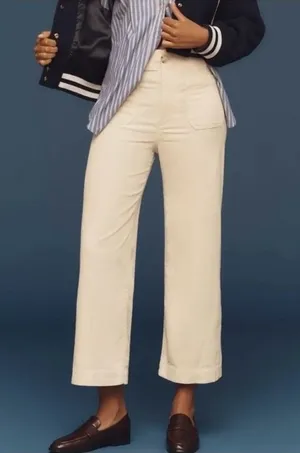 Maeve by Anthropologie Women's 27 The Colette Cropped Wide Leg‎ Corduroy Pants thumbnail 1