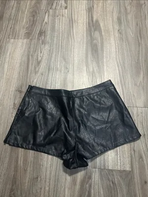 Victoria's Secret Black, Faux Leather Short Shorts thumbnail 6