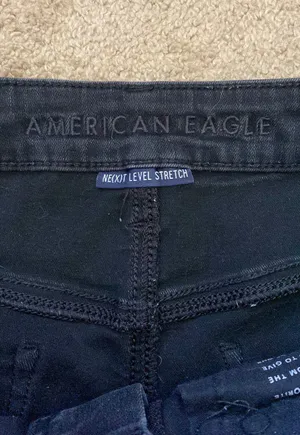 American Eagle Black Ripped Hi Rise Jegging thumbnail 3