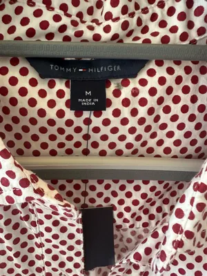 TOMMY HILFIGER Polka Dot Printed Long Sleeve Collared Shirt Dress Size Medium thumbnail 5