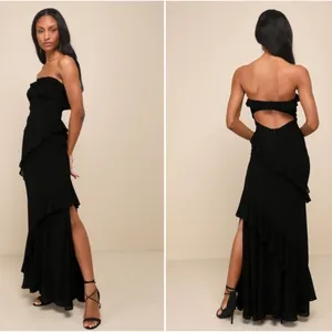 LULUS Prom Wedding Bridesmaid Sexy Flowy Romantic Elegant Maxi Dress thumbnail 3