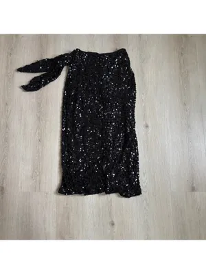 SSYS The Label EUC Women's Black Sequin Midi Skirt with Side Tie Size XS thumbnail 5