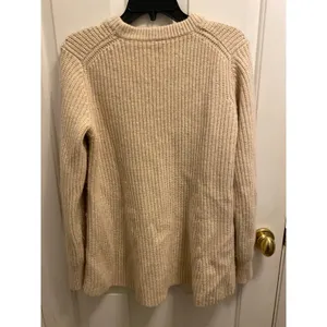 Athleta Hawthorn Textured Crew Sweater Women's Large Merino Wool Blend Coconut thumbnail 3
