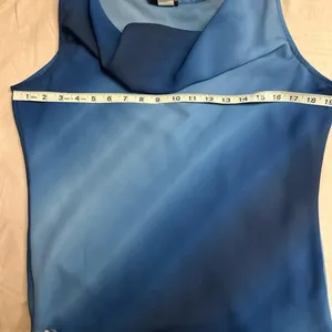 Fashion Bug Vintage Y2K Blue Ombre Cowl Neck Sleeveless Blouse Made in USA size M thumbnail 5