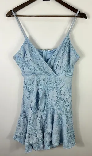 Selfie Leslie Babydoll Mini‎ Dress Womens XL Blue Lace Fairy Coquette Romantic thumbnail 1