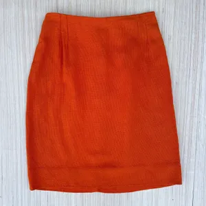 Vintage VTG Mr. Lee California separates orange linen blend pencil skirt size XS thumbnail 1