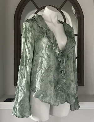 Free People New Women’s Lyocell Tie Front Blouse, Size M New w/Tag Retail $128 thumbnail 10