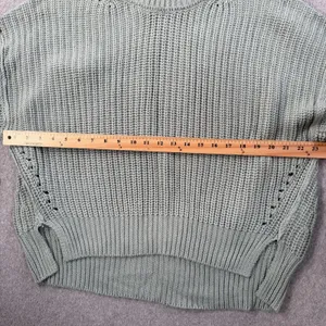 Altar'd State Women's Medium Sage Green Chunky Knit Sweater Cut Out High Low thumbnail 8