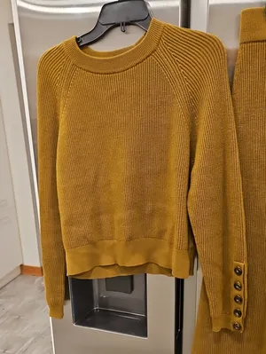 💕SEZANE💕 Ribbed Knit Set: Sami Jumper (Medium) + Naelle Skirt (Large) Green thumbnail 13