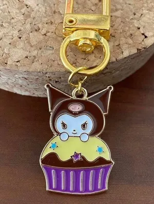 Handmade Kawaii Kuromi Keychain AirPods Accessory Bag Charm thumbnail 1