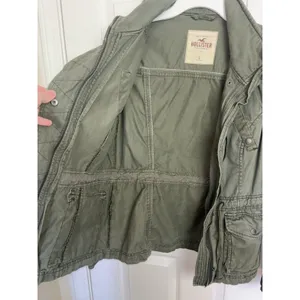 Y2K Hollister Green Military Utility Jacket L Indie Sleaze Arm Patch thumbnail 8