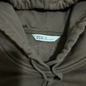 DSG Classic Fleece Hoodie Sweatshirt Brown Sz M thumbnail 5