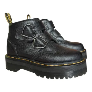 Dr. Martens Denon Flower Buckle Platform Boots Black Size 8 thumbnail 6