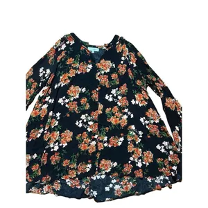 Umgee black‎ red floral tunic bell sleeves cottagecore sz XL thumbnail 5