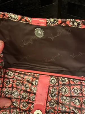 Vera Bradley Pink Brown Crossbody Floral Clutch Bag Vinyl Multiple Wear Classic thumbnail 16