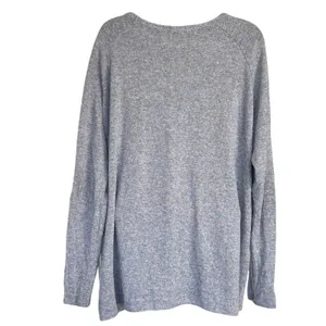 Brandy Melville Wool Blend Sweater One Size Gray‎ Oversized Made in Italy Deep V thumbnail 2