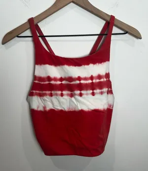 Aerie Red and White Tie-Dye Women's Tank Top thumbnail 1