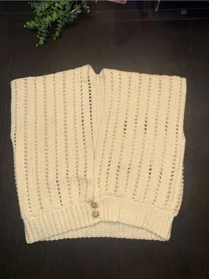 Handmade Open Knit Sweater Vest Coastal Grandmother Boho Preppy Festival thumbnail 4