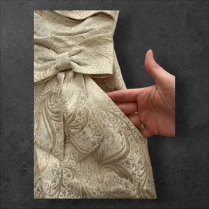 Vintage Y2K Women's Taboo Strapless Cream Gold Jacquard Formal Mini Dress sz S thumbnail 5