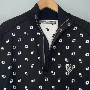 RLX Ralph Lauren Sweater Size Small Black White 1/4 Zip Academia Preppy Golf thumbnail 4