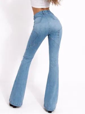 Revice Denim Women’s Venus Flares High Waist Star Rear Flared Jeans in Eclipse Wash 27 thumbnail 2