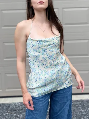 Zara Bohemian Daisy Floral Flowy Tunic Cami Tops Small thumbnail 3
