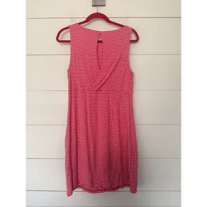 Tommy Bahama Women’s Medium Pinkish Red White Striped Dress Stretchy thumbnail 4