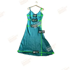Japna Slip Green Med‎ Babydoll Ruffle Satin Midi Dress Y2K Coquette Indie Glam thumbnail 9