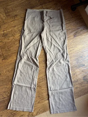 Love Tree Beige Straight-Leg Drawstring linen Vicose blend Pants medium thumbnail 1