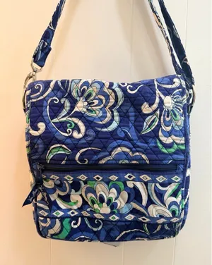 Vera Bradley Mediterranean Blue Messenger Crossbody Purse Bag thumbnail 1