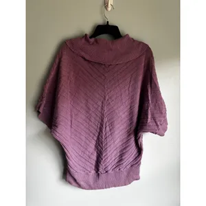 Knit Turtleneck Sweater Lavender Short Sleeve Medium Cottage thumbnail 4