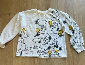 PEANUTS Snoopy and Woodstock crewneck sweater size large thumbnail 1