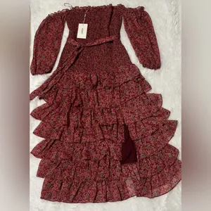 Likely Mitzie Midi Dress Tibetan Red Multi Size 12 thumbnail 4