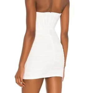 NWT superdown Sonya Bustier Mesh Mini Dress in White thumbnail 4