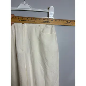 Lulus Cream Linen Blend High Waisted Wide Leg Trousers Pants Size Medium NWT thumbnail 4