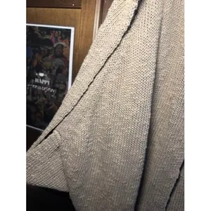BCBGMAXAZRIA Runway Tan Knit Oversized Long Cardigan Crystal Button‎ Sweater XXS thumbnail 3
