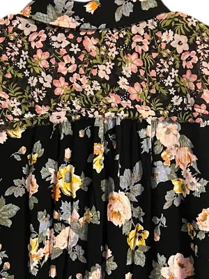 Free People Hold Onto Me Floral Button‎ Down Top Size Medium Black thumbnail 9