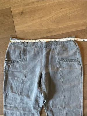 C&C California Linen Lyocell Cropped Pull On Pants Gray Size Large thumbnail 3