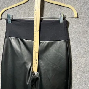 Spanx Assets Faux‎ Leather Leggings Black Pull On Slim Stretch Pants M thumbnail 5