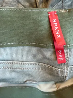 Spanx Green White Camo Cargo Pants Skinny Zip Fly Utility Tapered Large Women's thumbnail 3