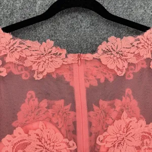 Forever Unique Lace Sequence Dress Coral Pink Size 12 Fit & Flare Formal Party thumbnail 4