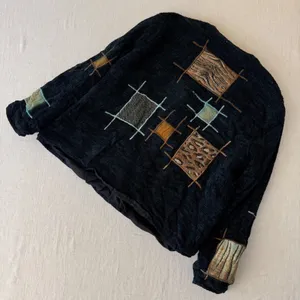 Alex Kin Vintage Patchwork‎ Animal Print Jacket Black Missy Large Art to Wear thumbnail 5